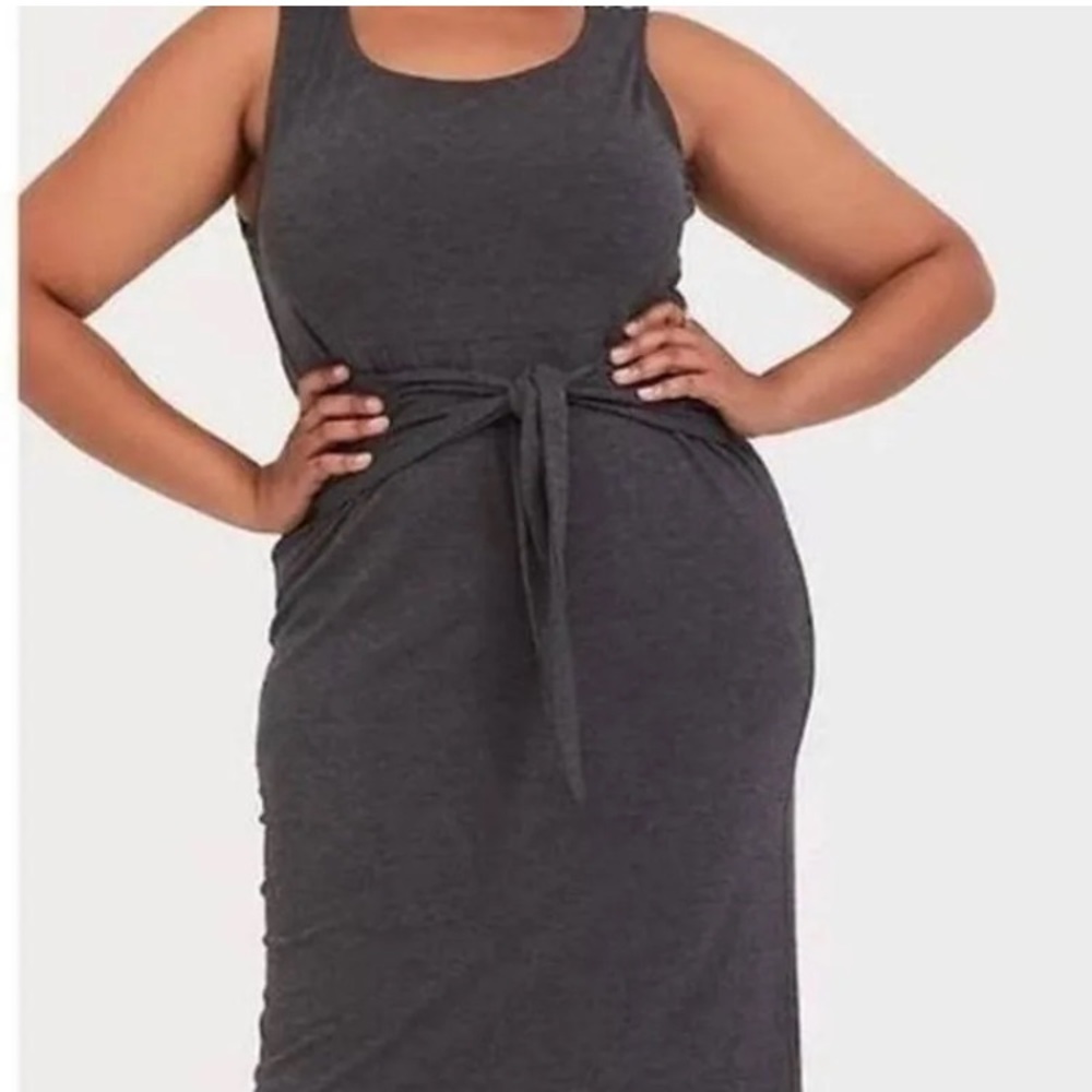 Torrid Tie Front Charcoal Dress